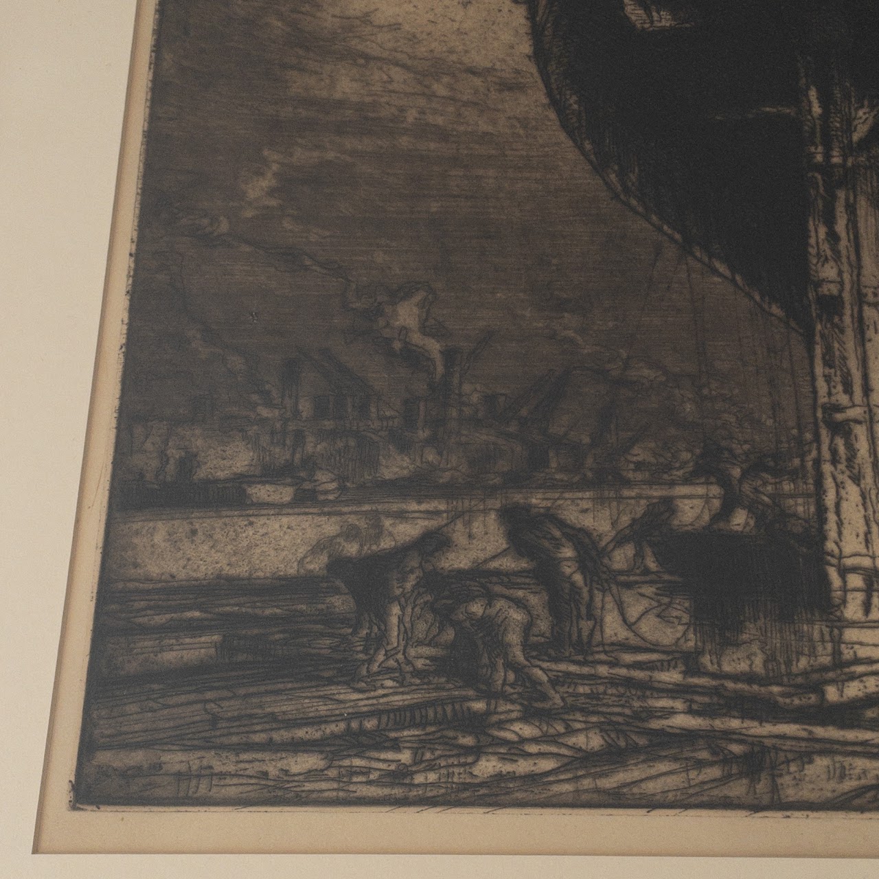 Frank Brangwyn 'Breaking Up the Duncan' Signed Etching