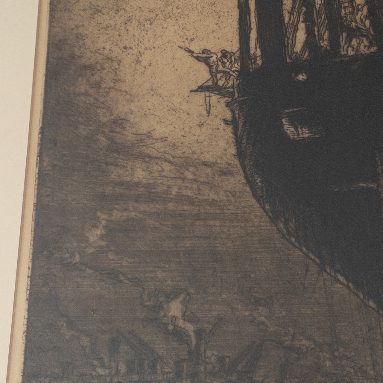 Frank Brangwyn 'Breaking Up the Duncan' Signed Etching