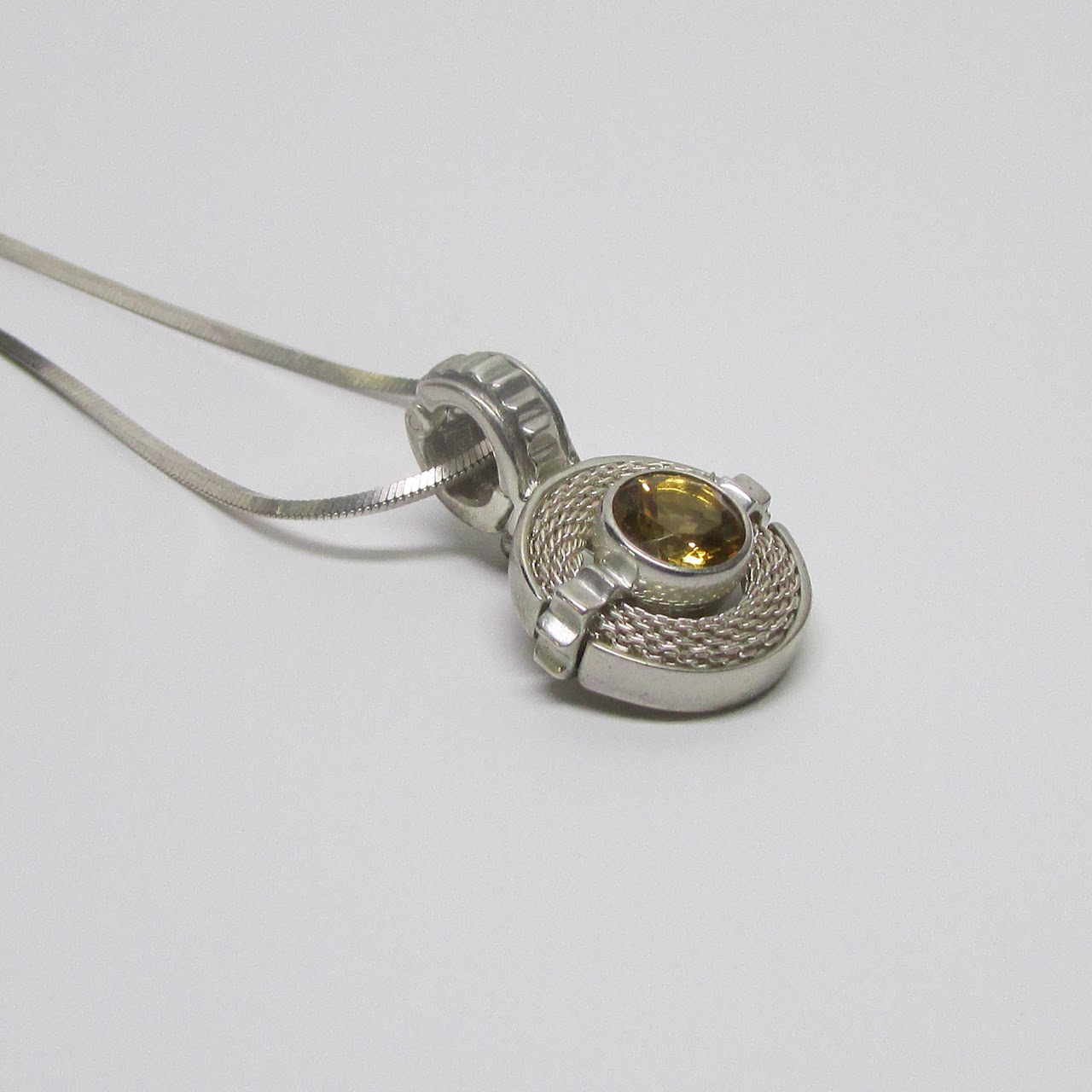 Sterling Silver & Topaz Pendant Necklace