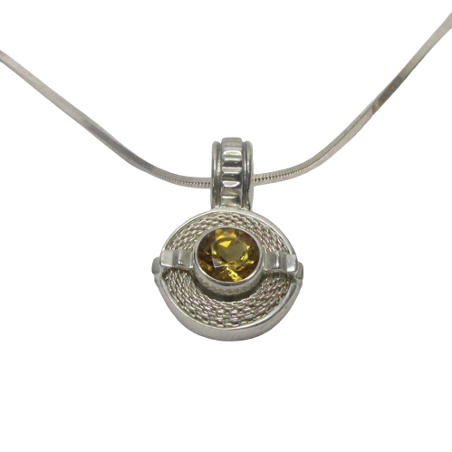 Sterling Silver & Topaz Pendant Necklace