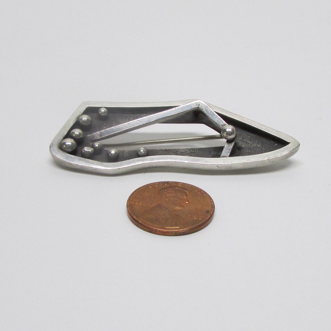 Sterling Silver Modernist Brooch