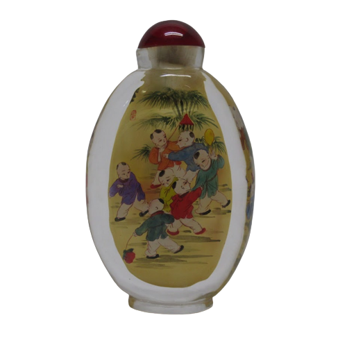 Reverse Painted Chinese Bottle