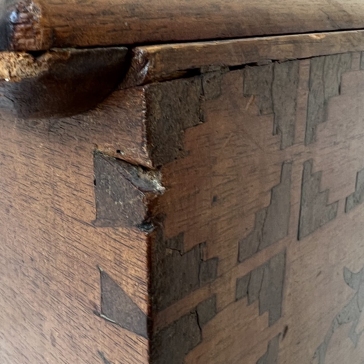 Antique Marquetry Blanket Chest