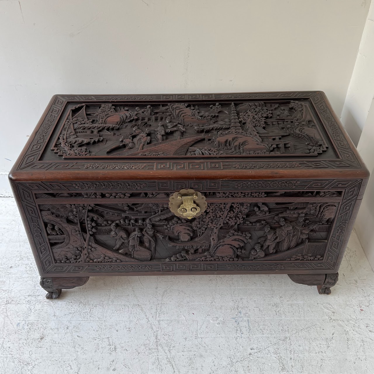 Chinese Carved Camphor Chest