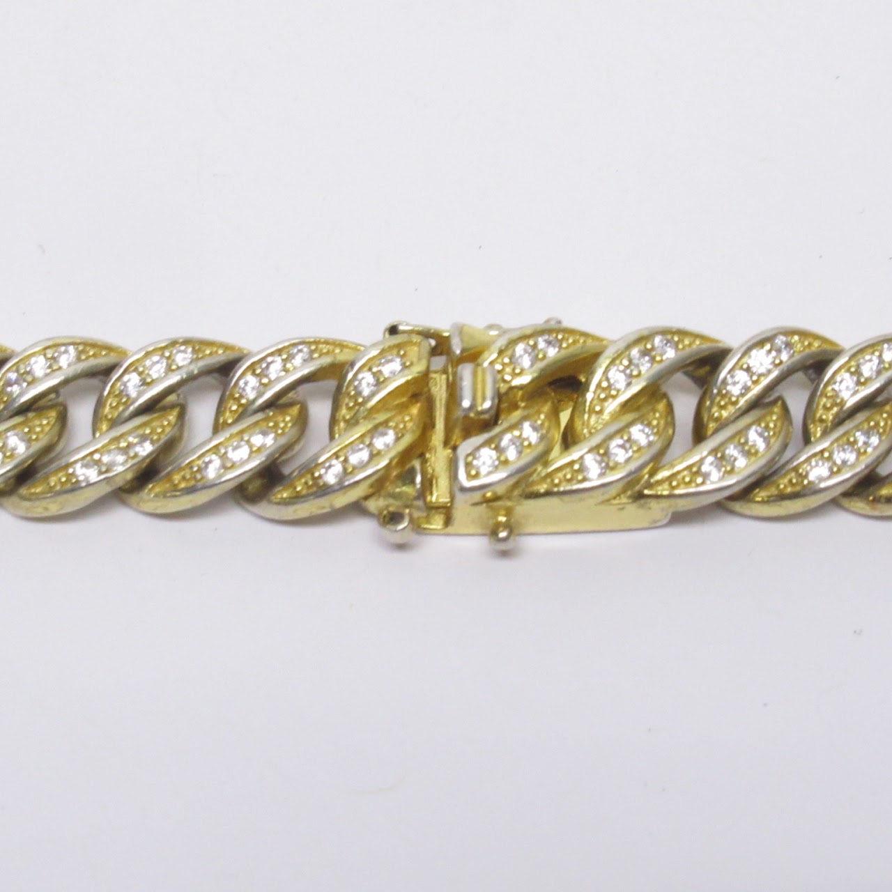 Vermeil & Crystal Curb Chain Necklace