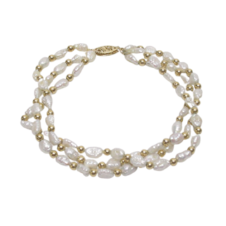 14K Gold & Seed Pearl Bracelet