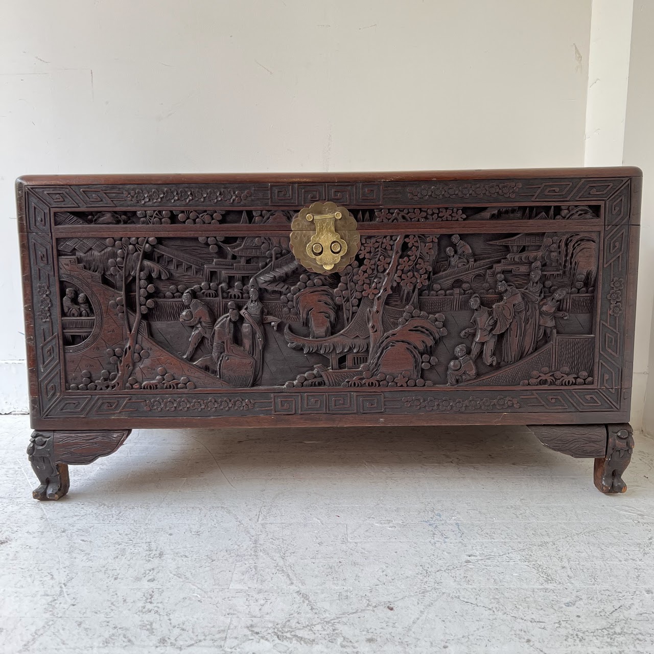 Chinese Carved Camphor Chest