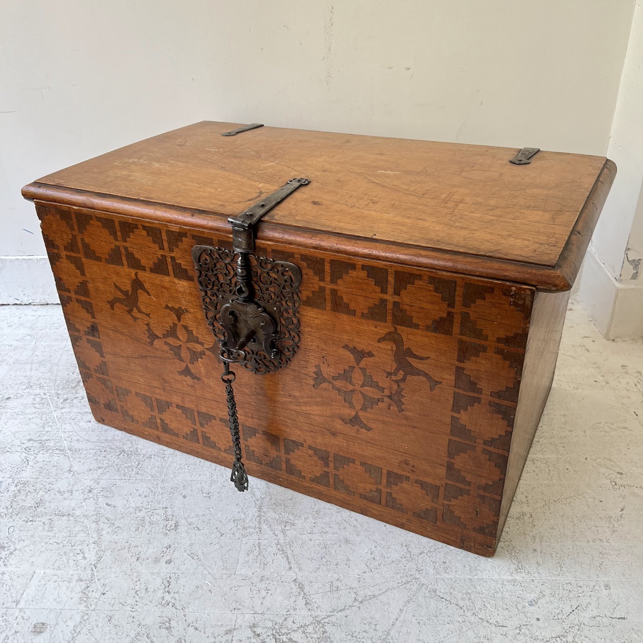 Antique Marquetry Blanket Chest