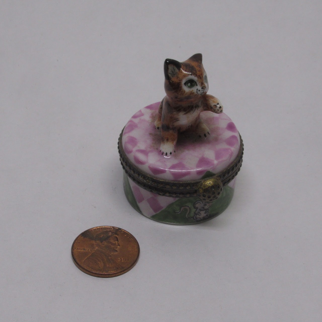 Rochard Limoges Kitten Miniature Trinket Box