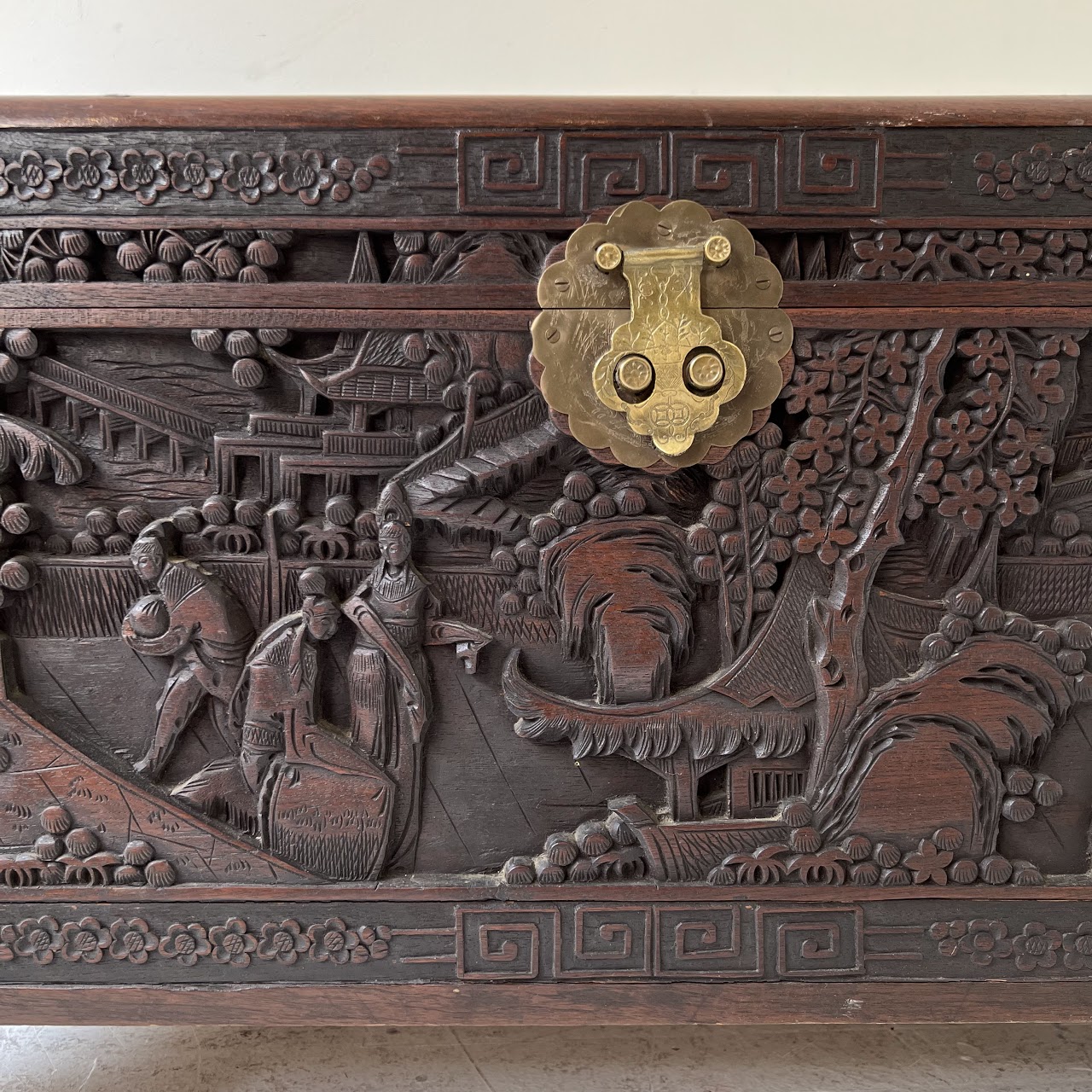 Chinese Carved Camphor Chest