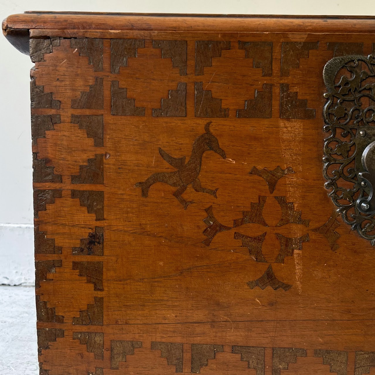 Antique Marquetry Blanket Chest