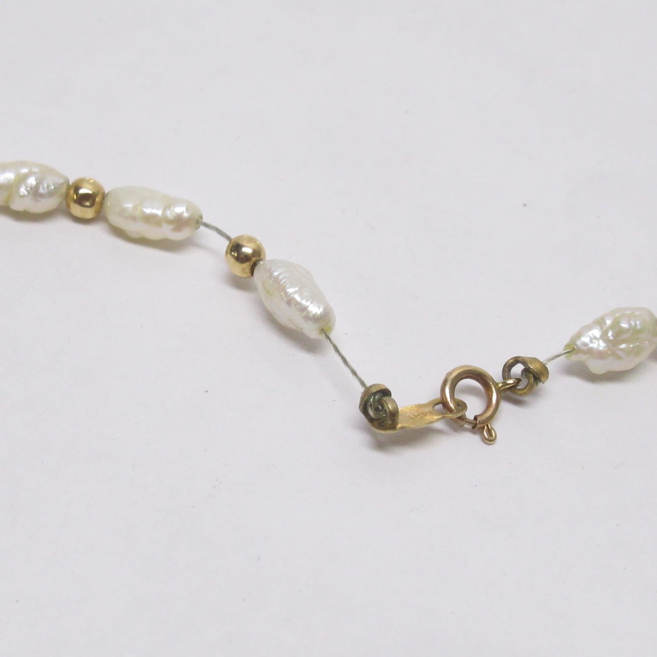 14K Gold & Seed Pearl Necklace