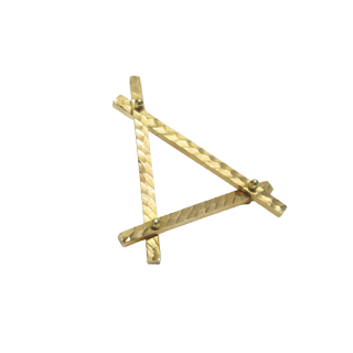 18K Gold Scooped Finish Triangular Earring Single