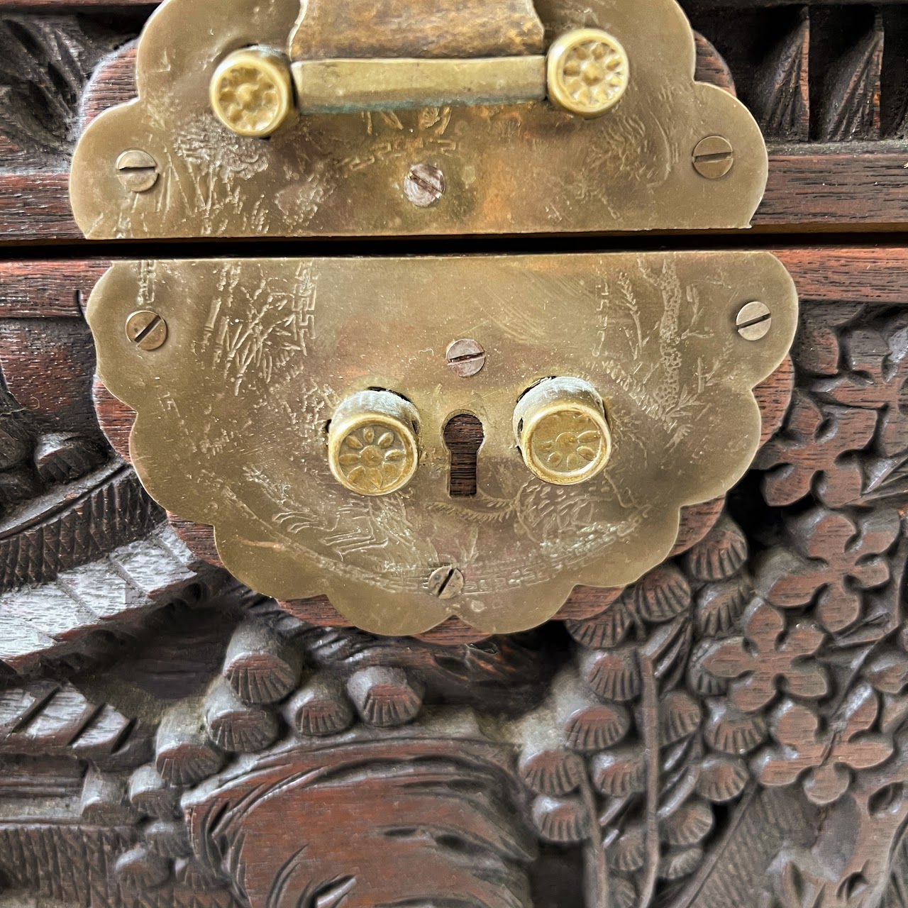 Chinese Carved Camphor Chest