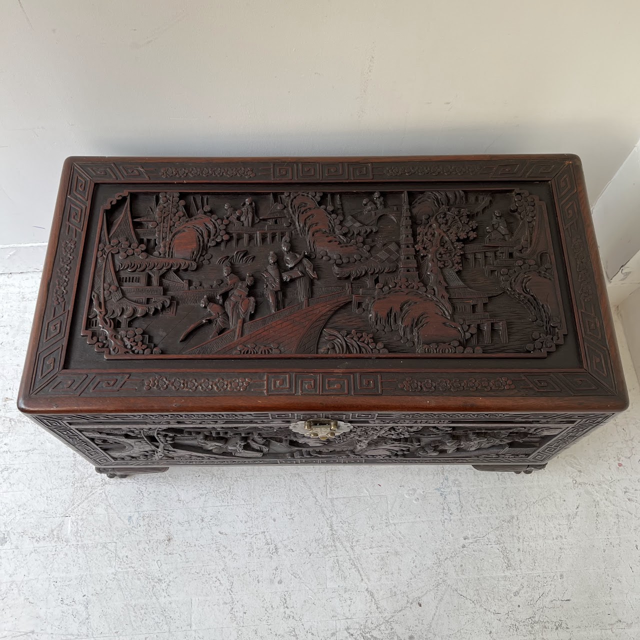 Chinese Carved Camphor Chest