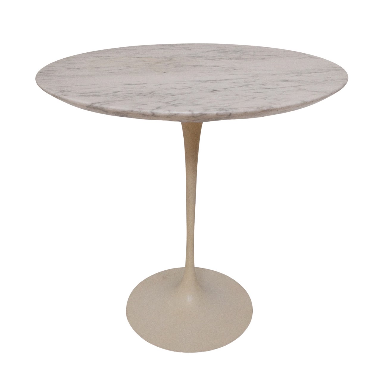 Saarinen Style Marble Top Tulip Accent Table