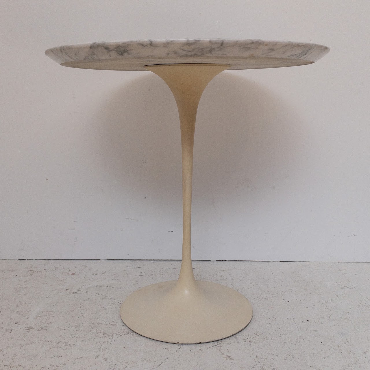 Saarinen Style Marble Top Tulip Accent Table