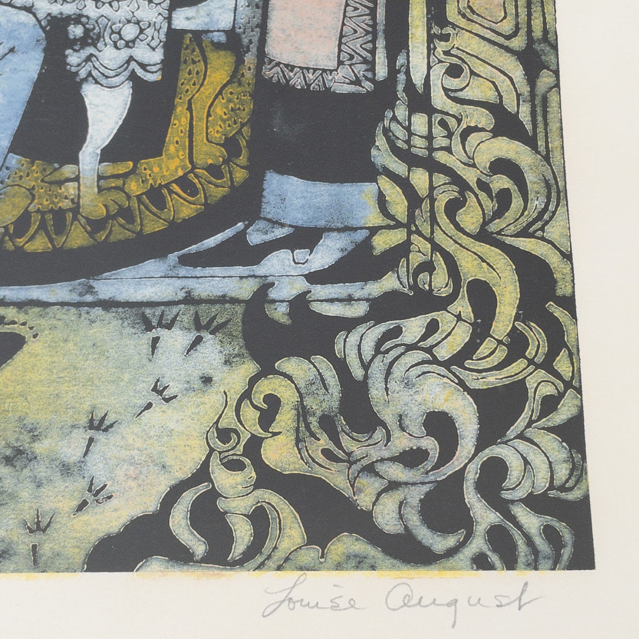 Louise August 'The Arrival of Elijah' Signed Woodblock Print