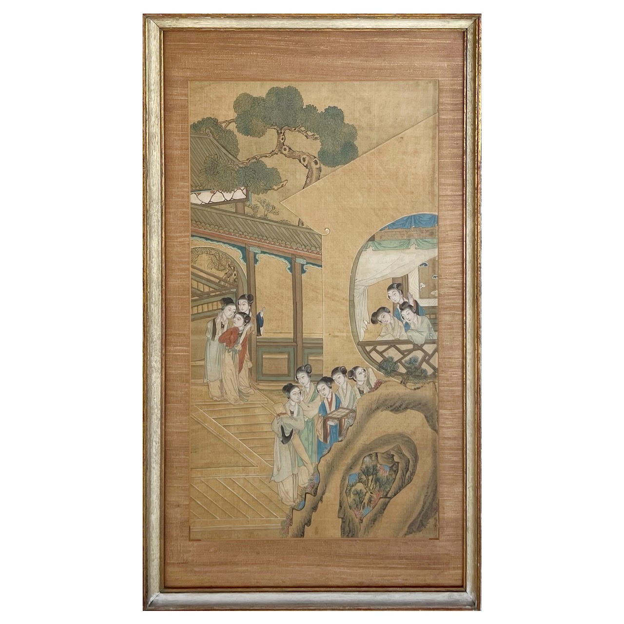 Chinese Antique Gouache Painting Pair