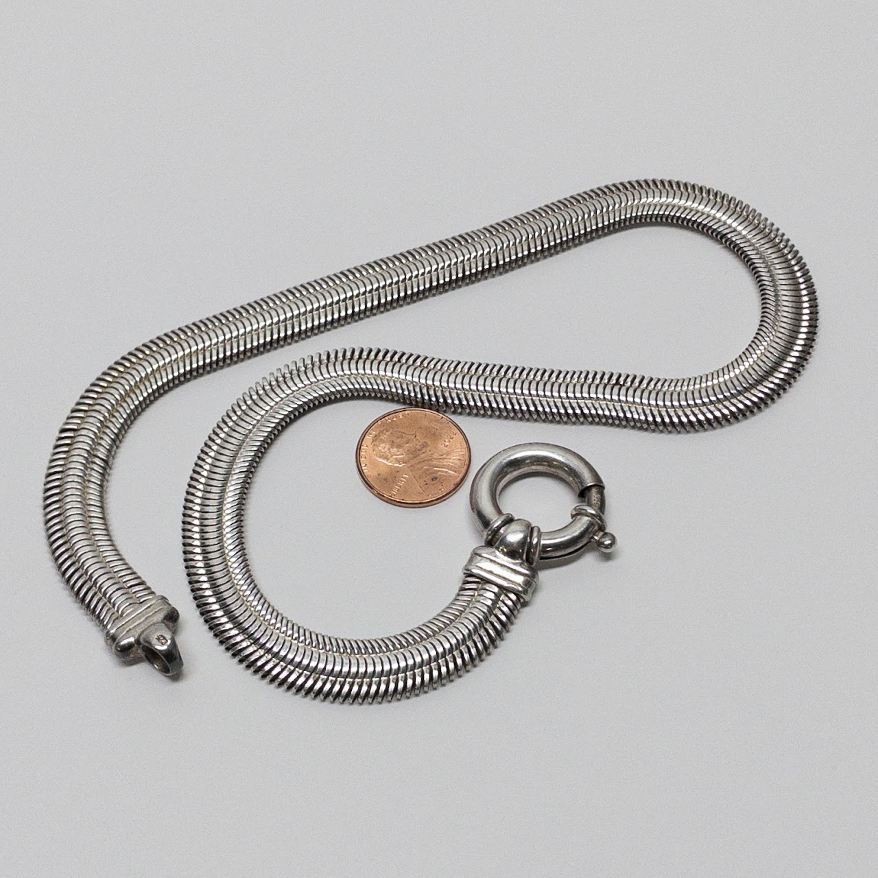 Sterling Silver Flat Snake Chain Necklace