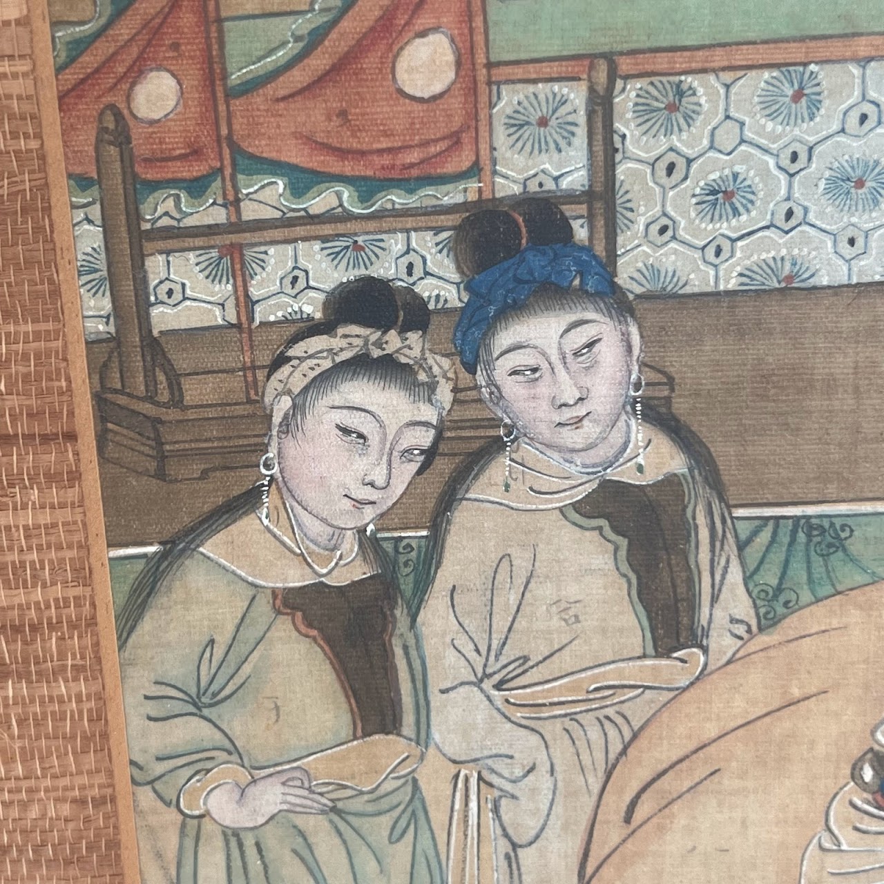 Chinese Antique Gouache Painting Pair