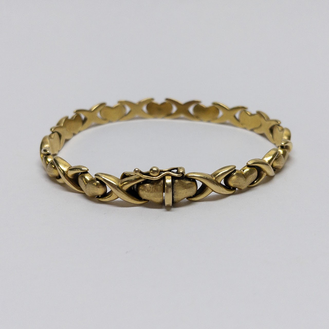 18K Gold Heart Link Bracelet