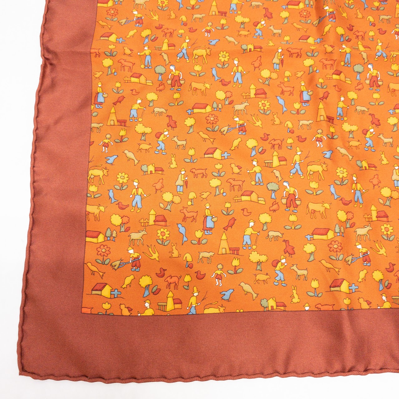 Hermès Farm Life Print Scarf