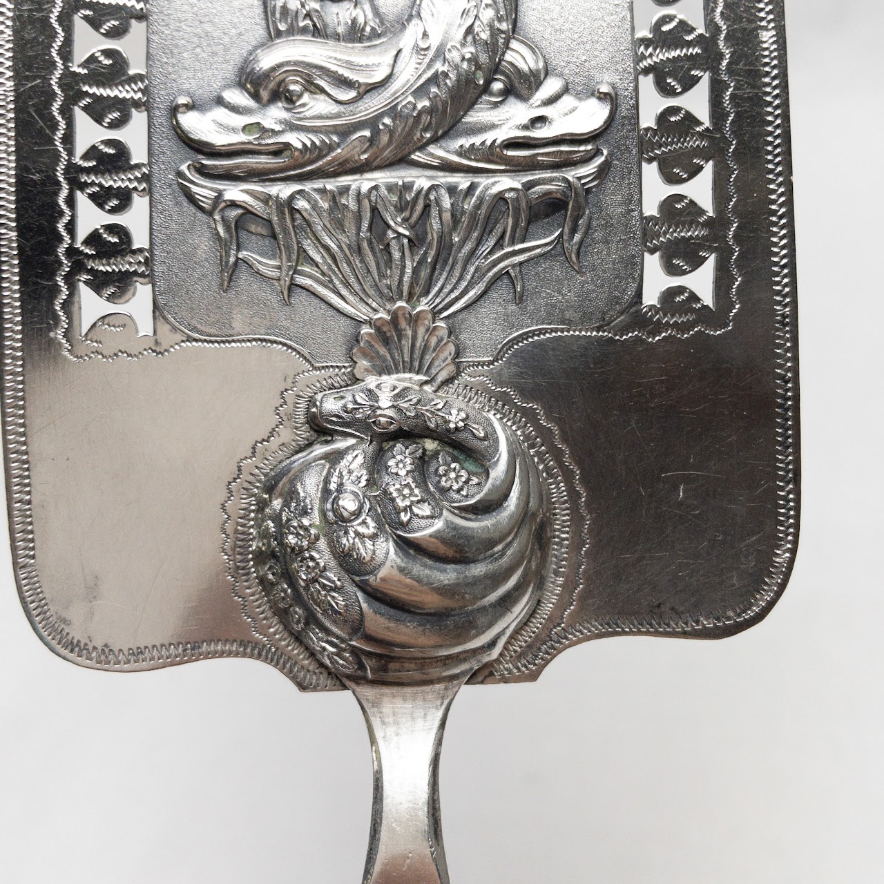 Antique Silver Fish Server