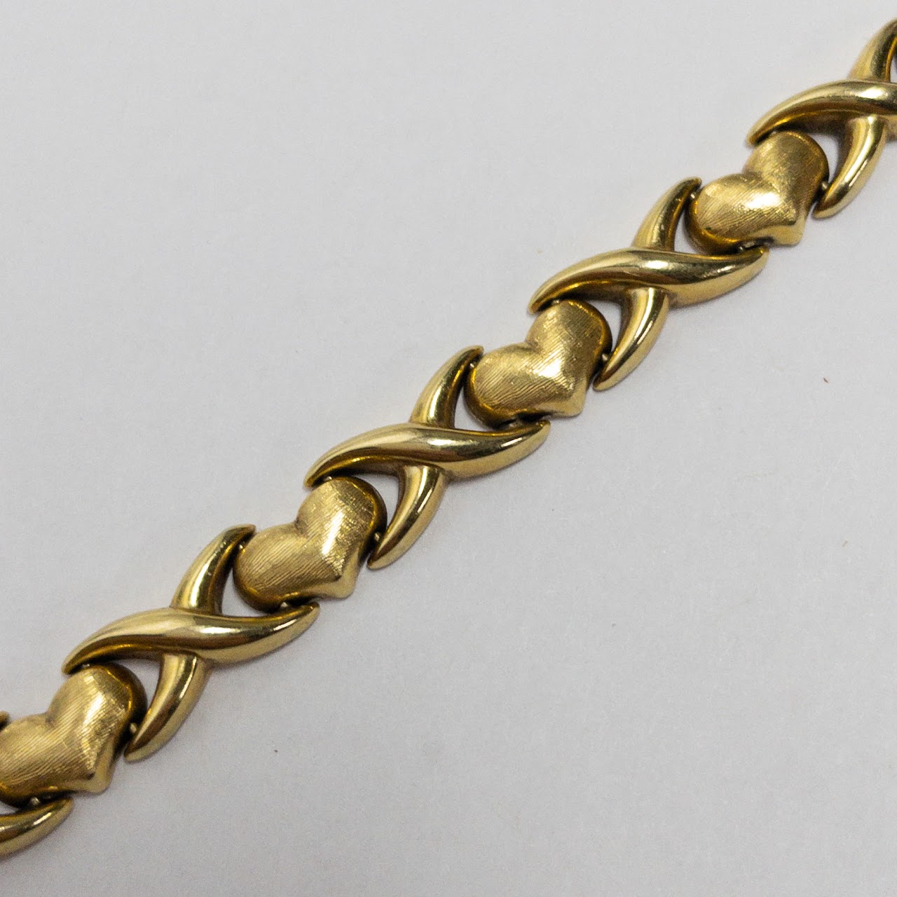 18K Gold Heart Link Bracelet