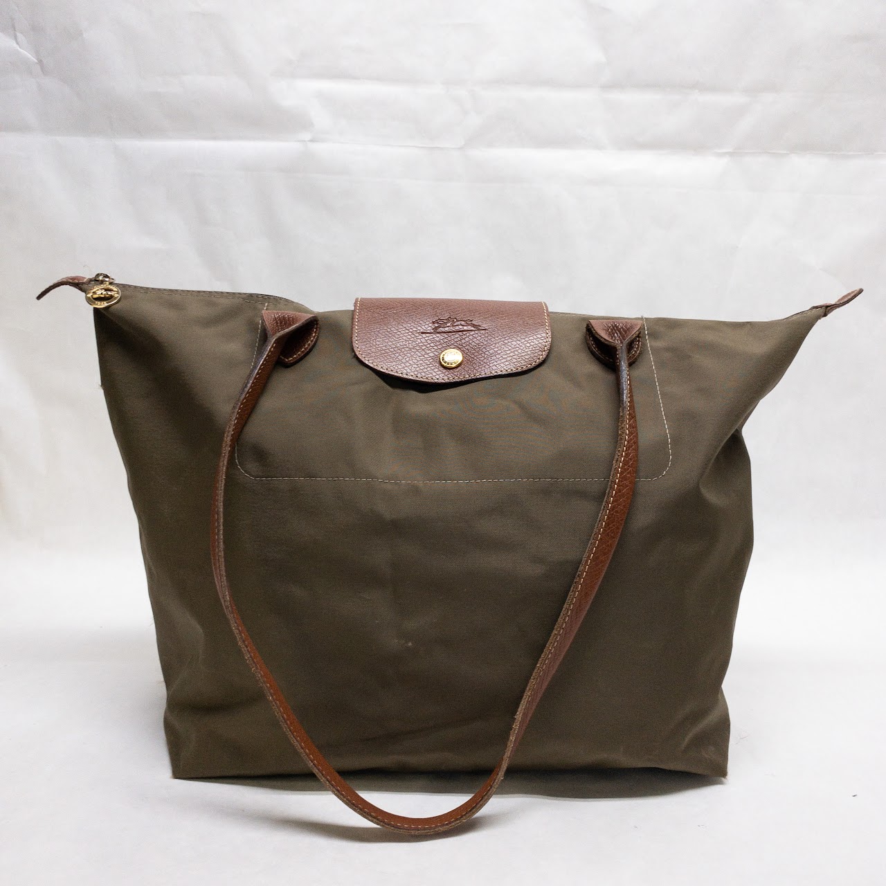 Longchamp Olive Nylon Tote