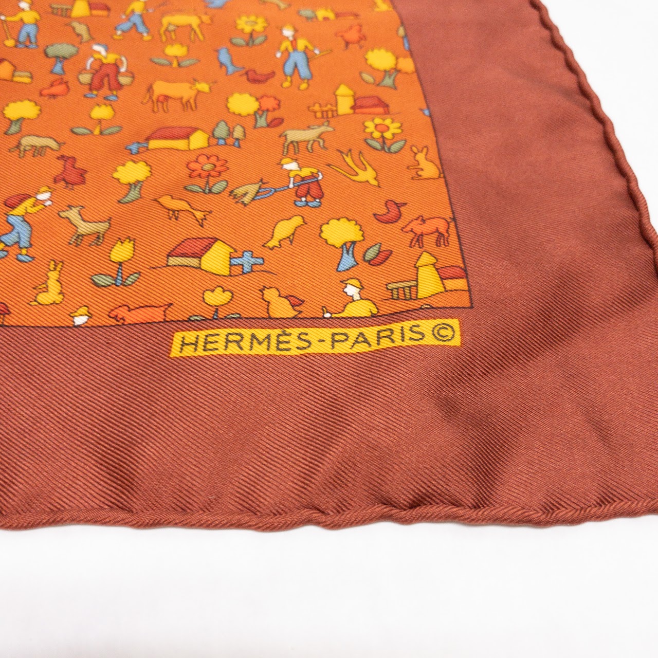 Hermès Farm Life Print Scarf