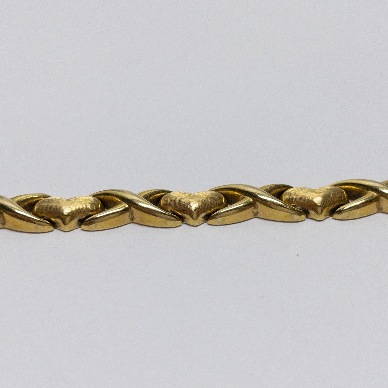 18K Gold Heart Link Bracelet