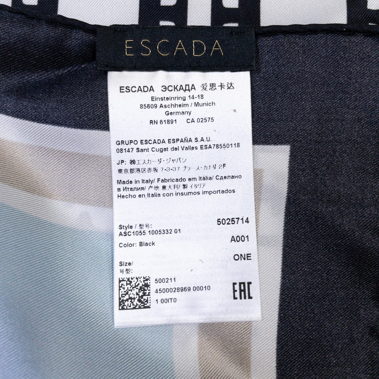 Escada Silk Monogram Scarf