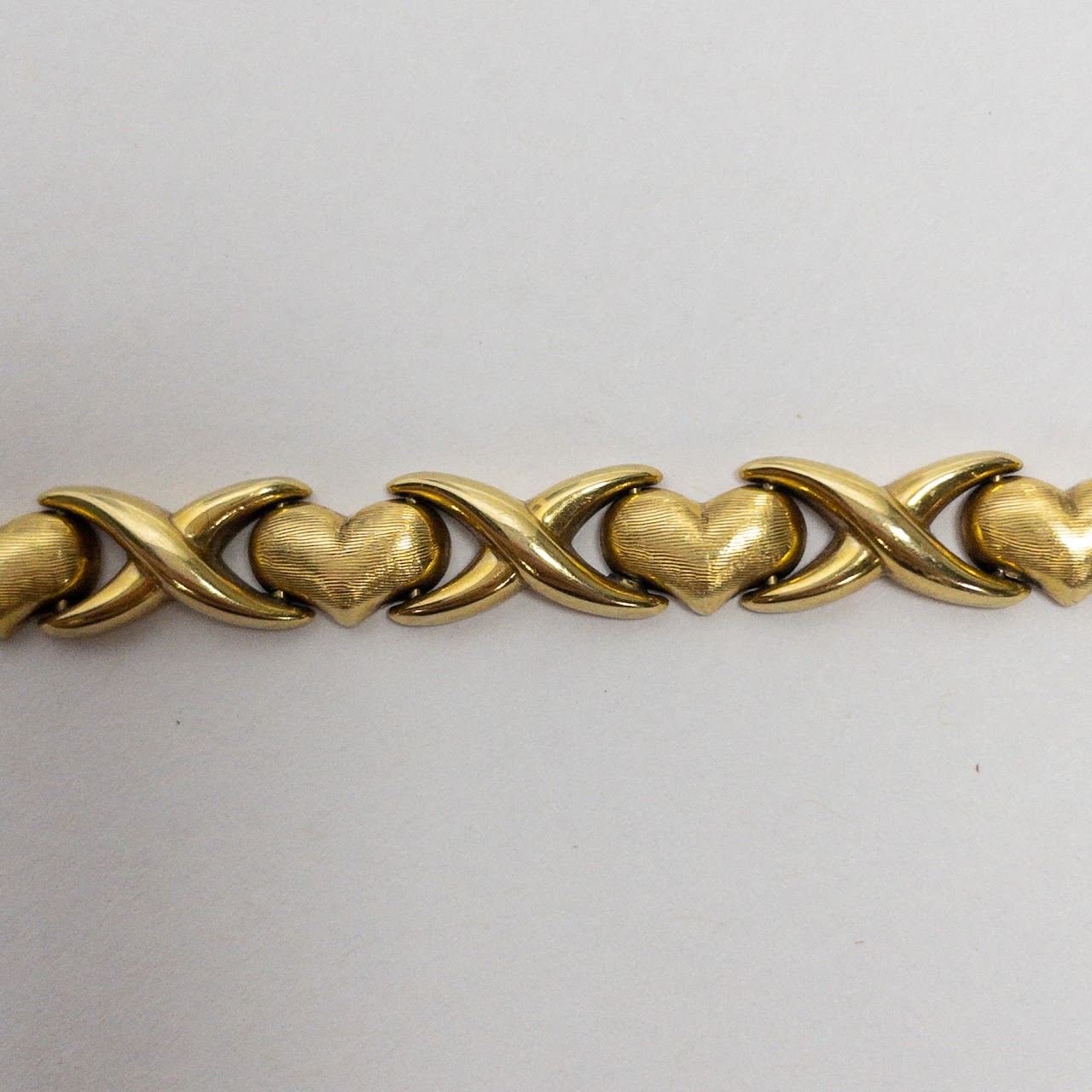 18K Gold Heart Link Bracelet