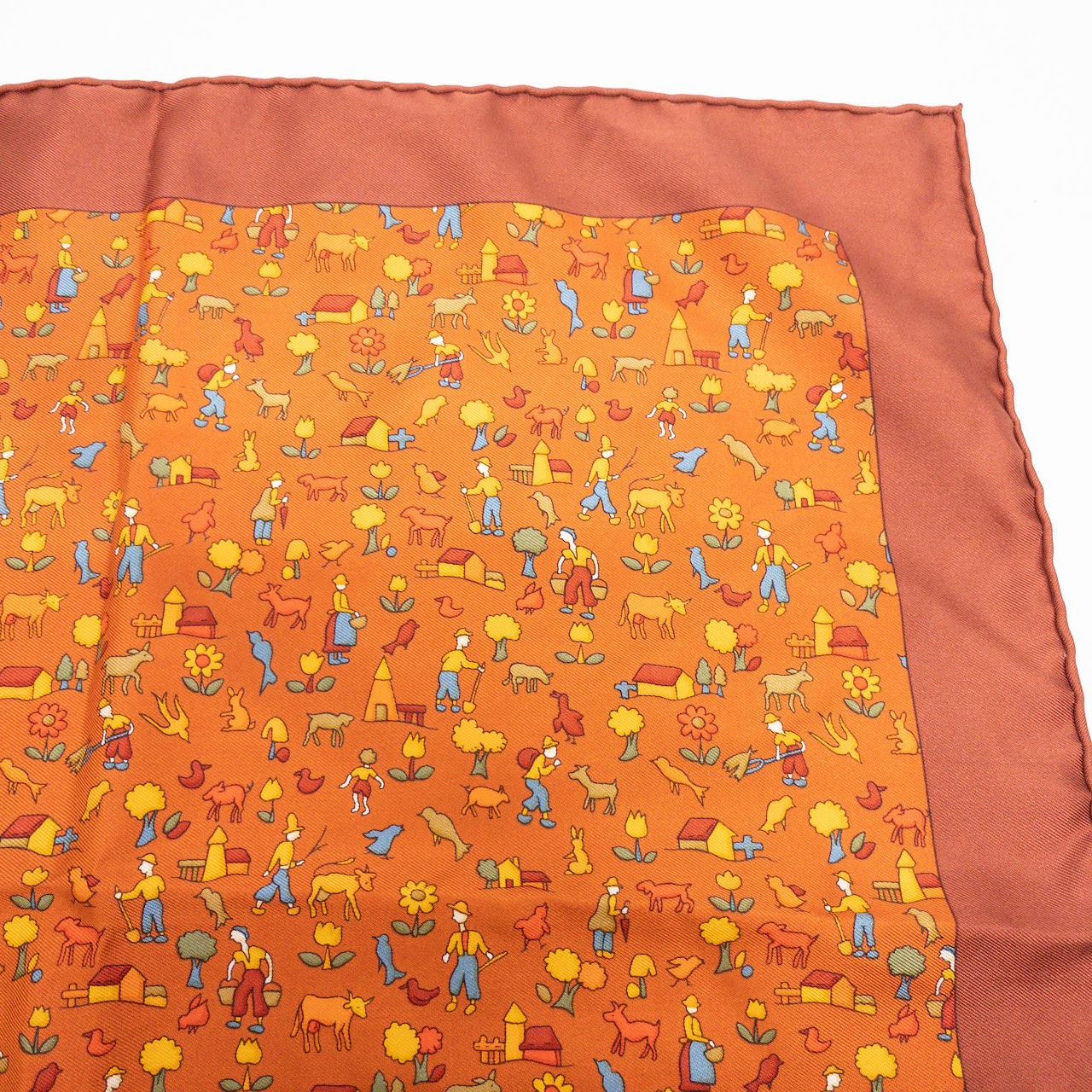 Hermès Farm Life Print Scarf