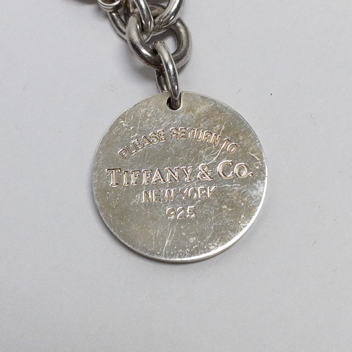 Tiffany & Co. Sterling Silver 'Please Return To' Charm Bracelet