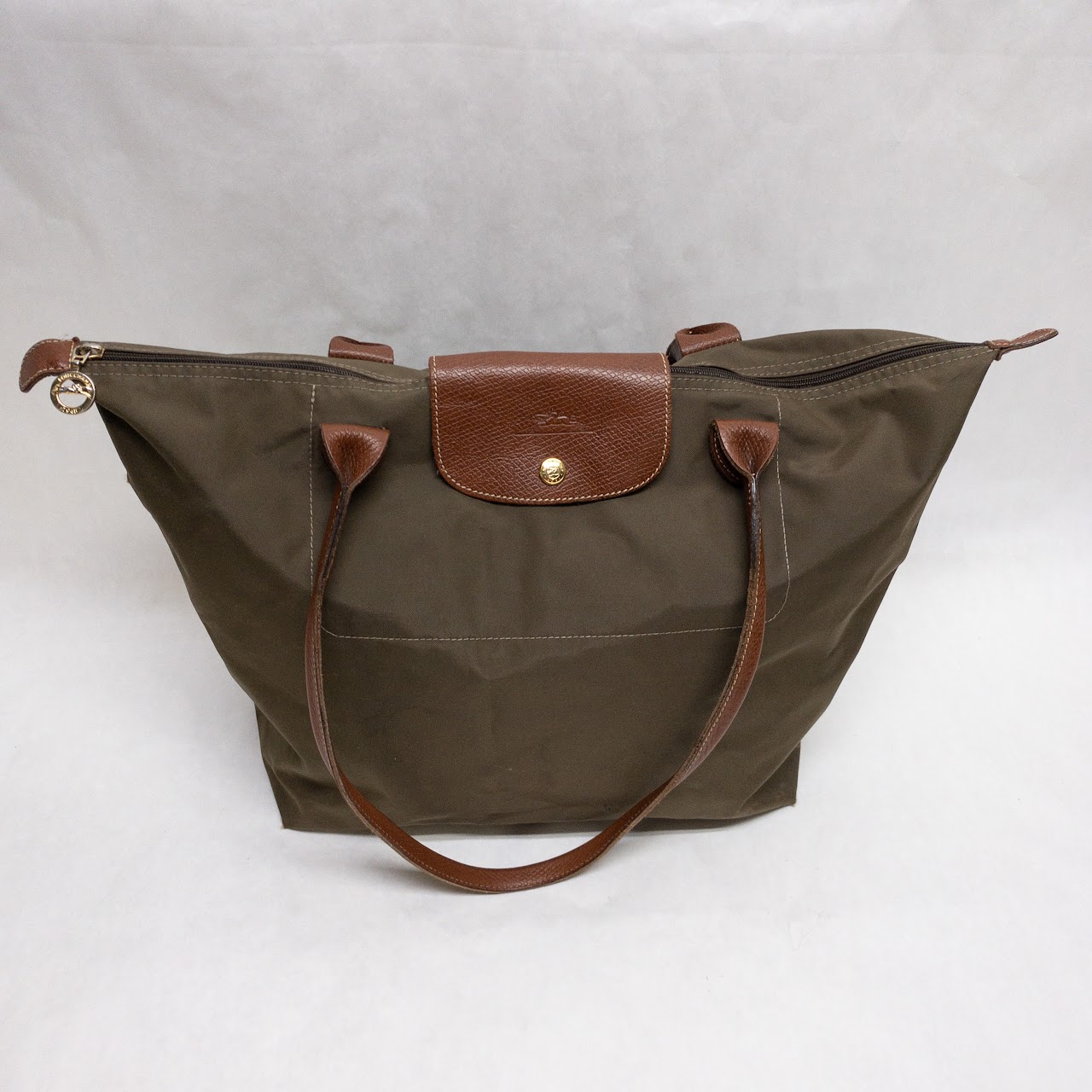 Longchamp Olive Nylon Tote