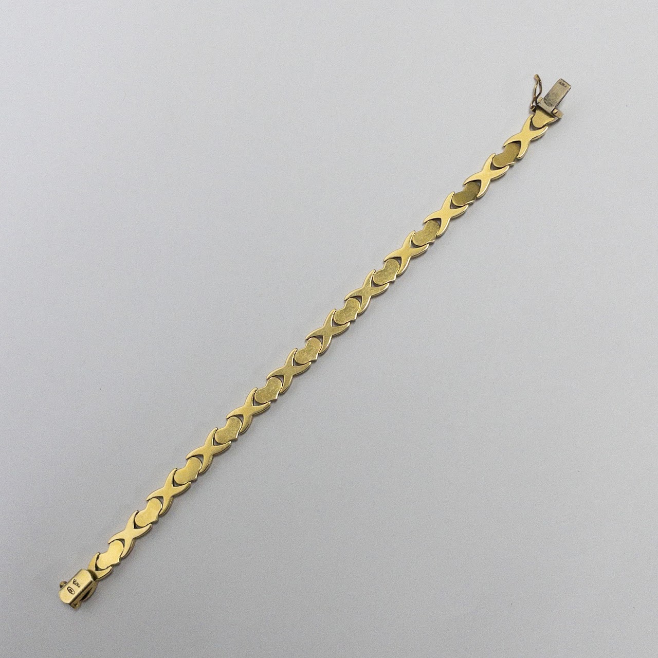 18K Gold Heart Link Bracelet