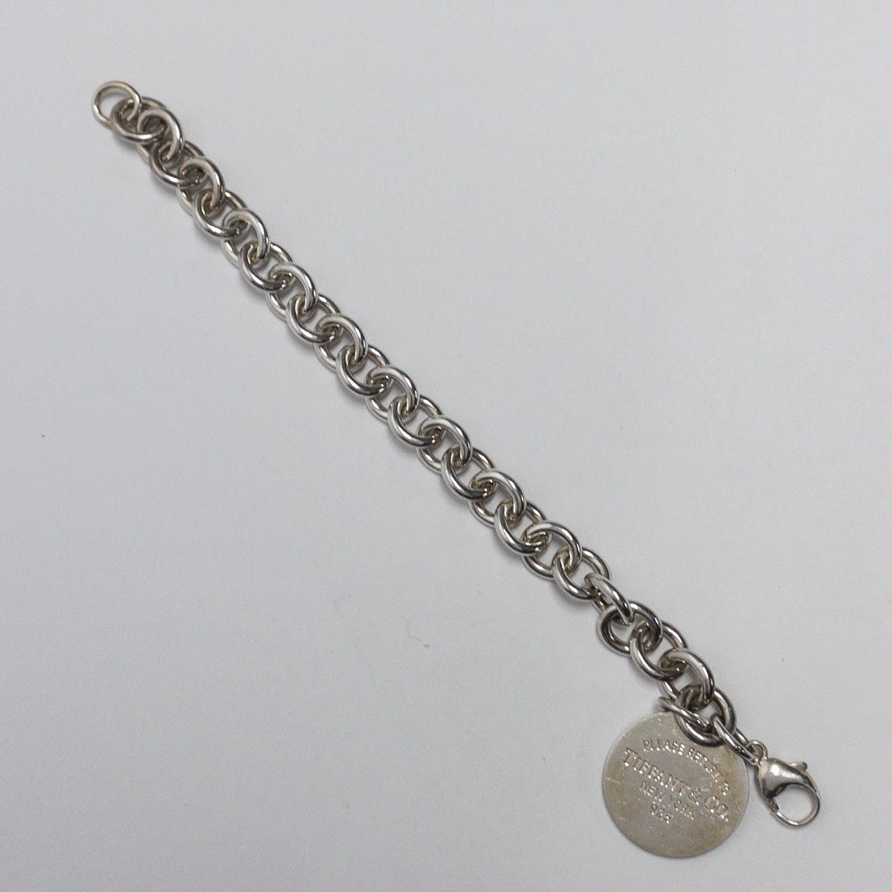 Tiffany & Co. Sterling Silver 'Please Return To' Charm Bracelet