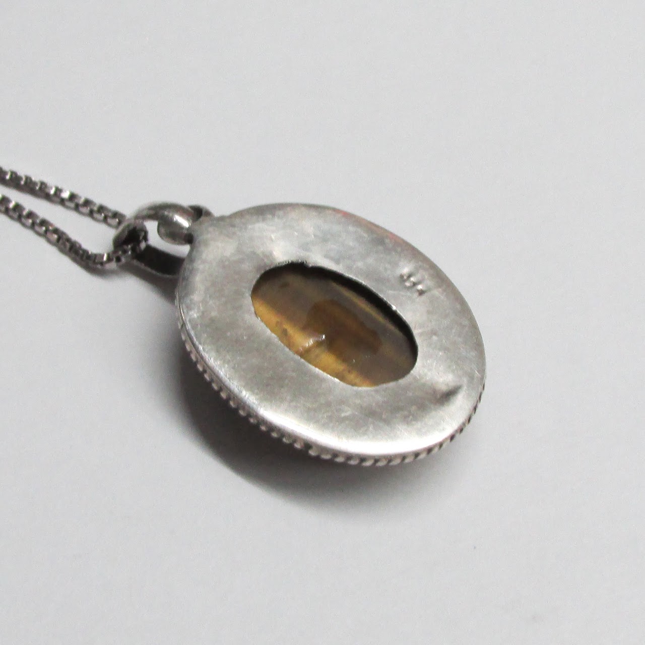 Sterling Silver & Tiger Eye Pendant Necklace