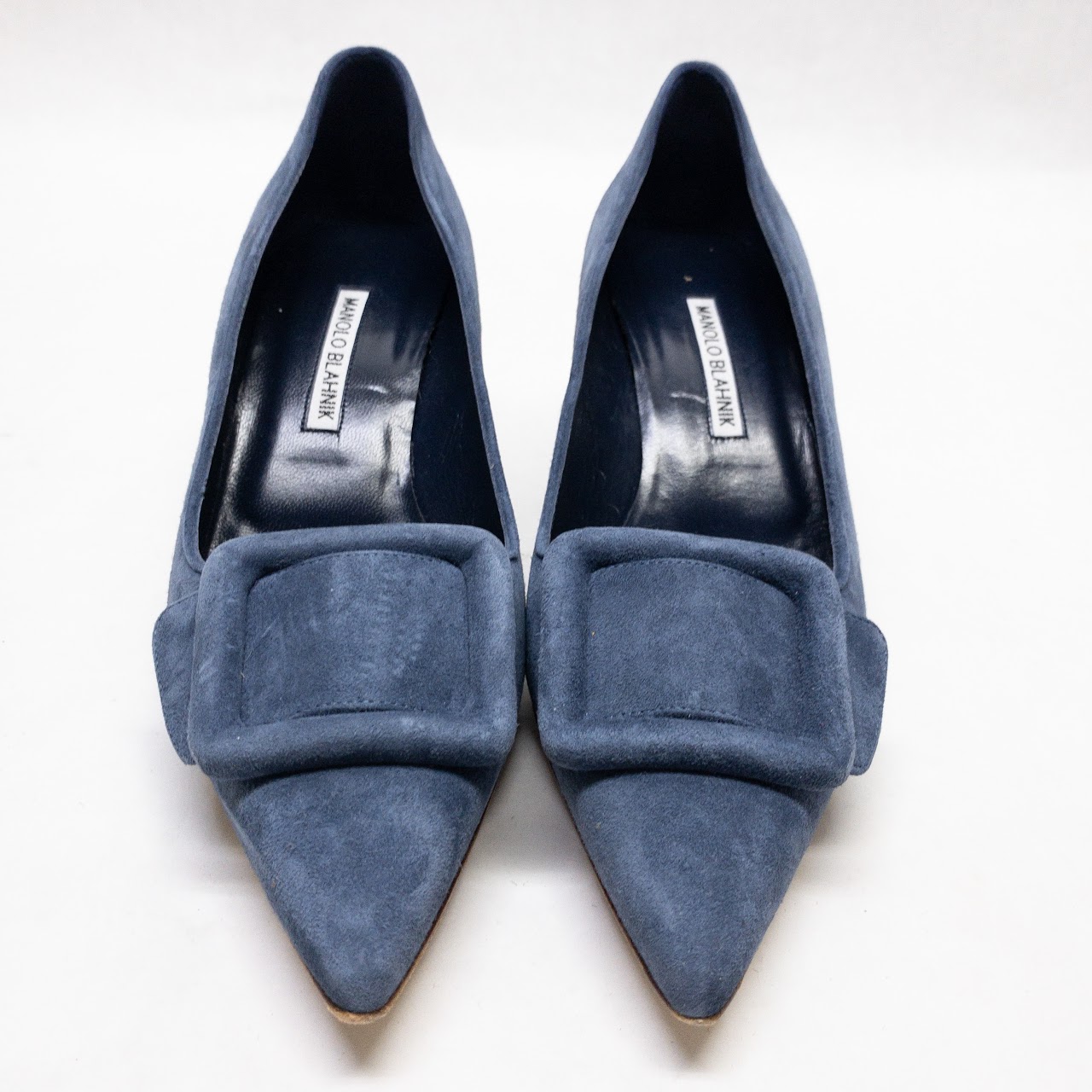 Manolo Blahnik Suede Buckle Pumps