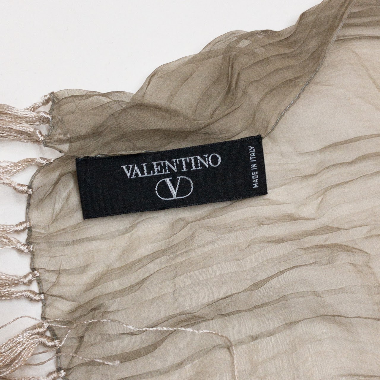 Valentino Pleated Silk Ombre Scarf