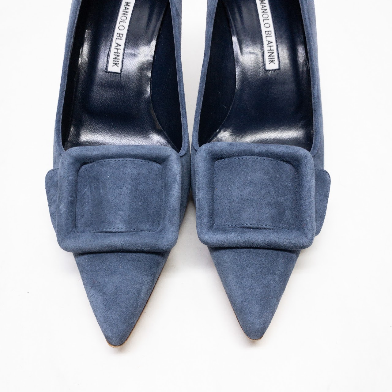 Manolo Blahnik Suede Buckle Pumps