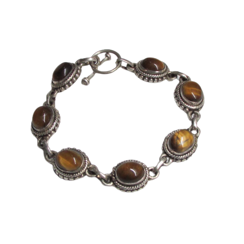 Sterling Silver & Tiger Eye Bracelet