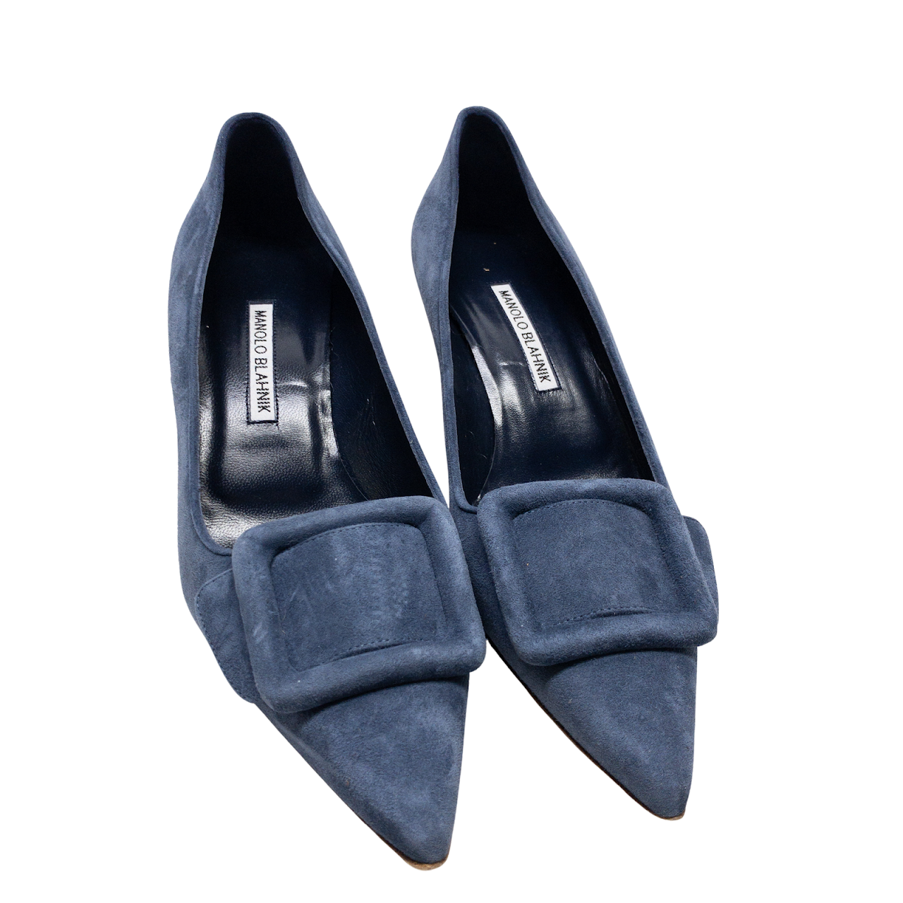 Manolo Blahnik Suede Buckle Pumps