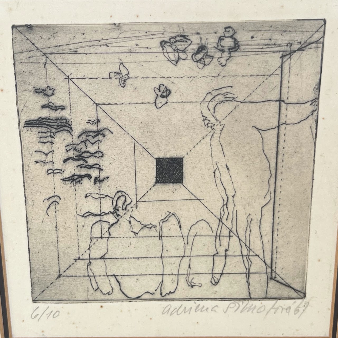 Adriena Šimotová Signed Czech Modernist Etching