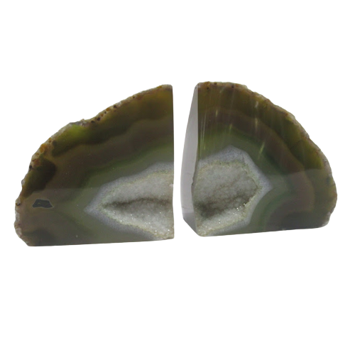 Green Agate Bookend Pair