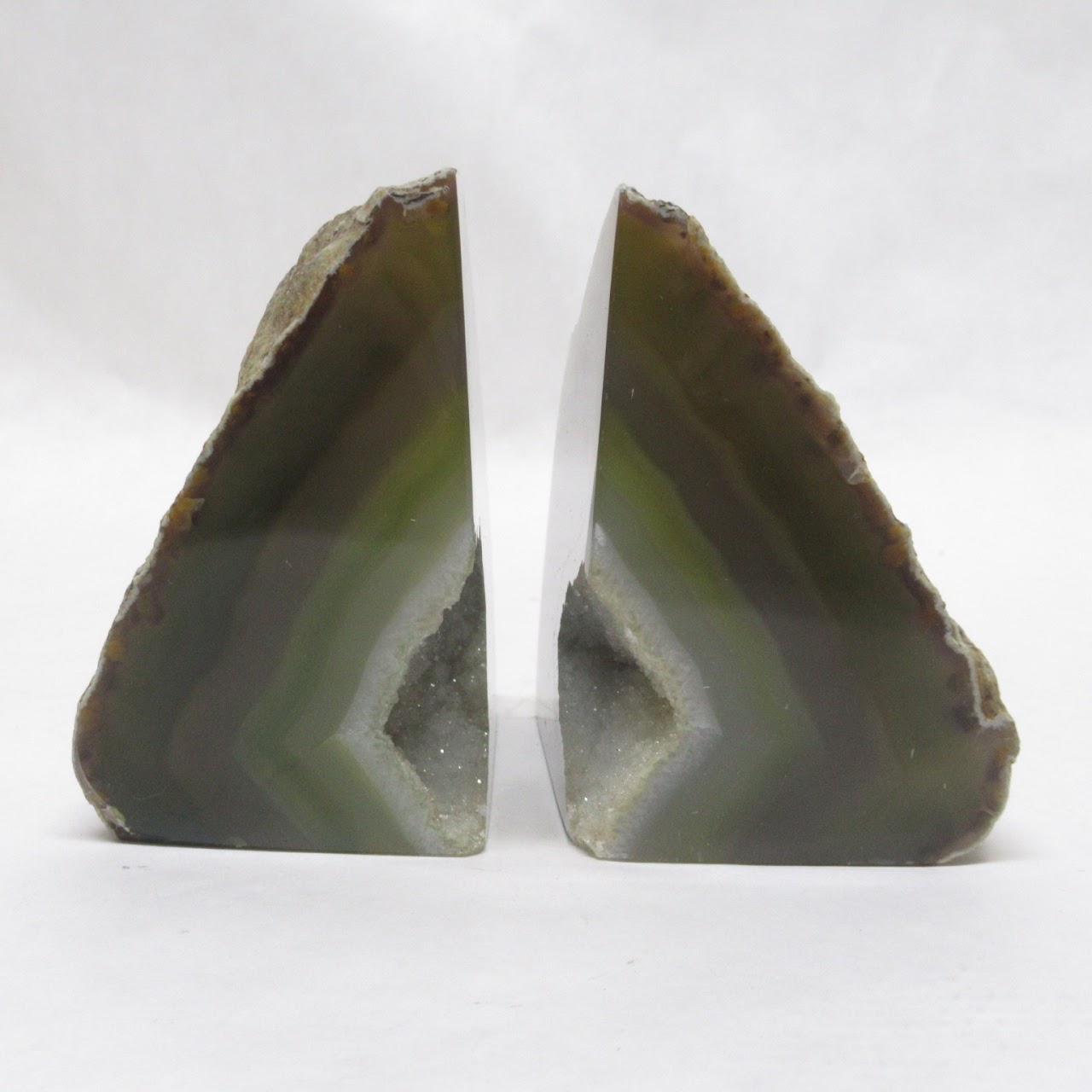 Green Agate Bookend Pair