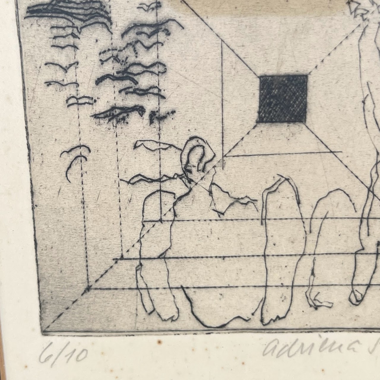 Adriena Šimotová Signed Czech Modernist Etching