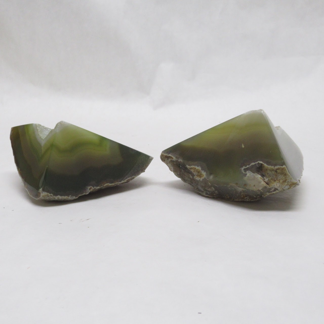 Green Agate Bookend Pair